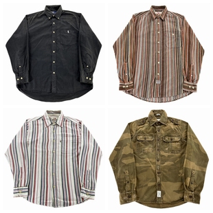 复古阿美咔叽风日系港风男女长袖 美式 衬衣C51 衬衫 古着vintage工装
