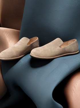 Mantova曼托瓦新款磨砂皮复古做旧懒人皮底平底一脚蹬奶奶鞋单鞋