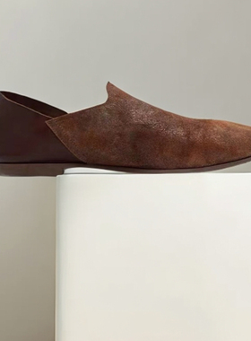 Mantova曼托瓦新款磨砂皮复古做旧夏季懒人皮底平底一脚蹬奶奶鞋