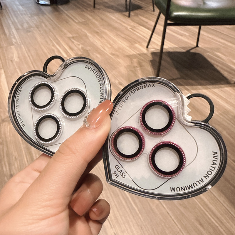 苹果17promax雕刻小闪钻镜头膜16