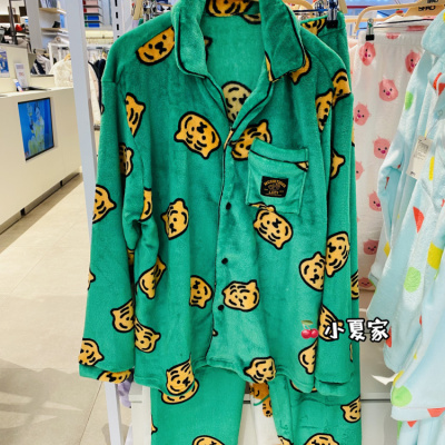 韩国代购spao24秋冬新款chiikawa毛绒睡衣套装男女同款休闲家居服