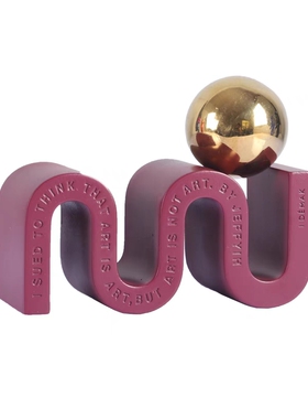 现代风格创意家居软装饰品民宿S摆件手工树脂高脚艺树脂几何