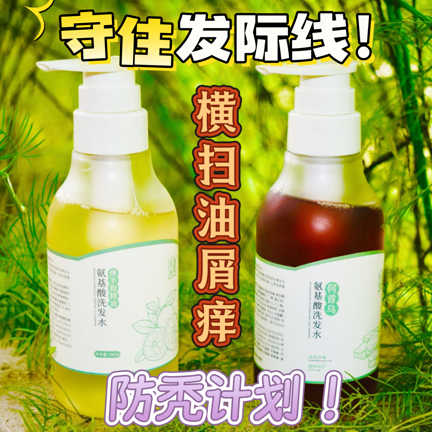 何首乌侧柏叶草本植物无硅油洗发