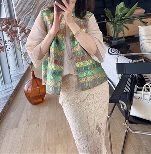 立体裁剪切割牛皮纸1:1图纸样来料加工156双面穿宋锦中式上衣女春