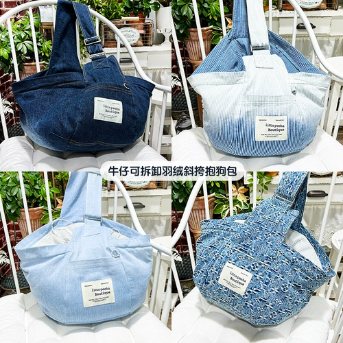 Зимний портативный переносной джинсовый рюкзак с пухом, популярно в интернете