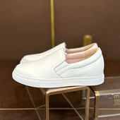 2025新款 一脚蹬平底乐福鞋 春款 真皮小白鞋 春秋爆款 懒人鞋 女小皮鞋
