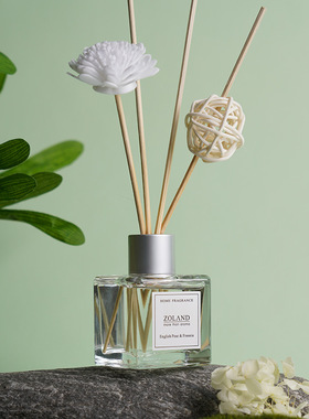 zoland礼品装四方瓶香氛藤条花朵挥发香熏家居除味无火香薰英国梨