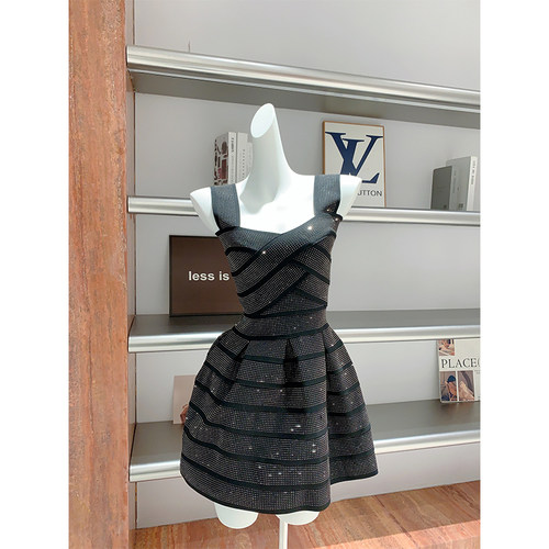 网红同款细闪性感名媛连衣裙