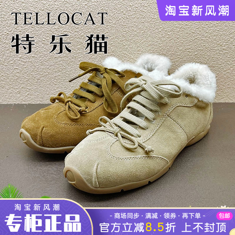 专柜正品特乐猫女鞋2025冬新款平底个性舒适圆头棉鞋时尚舒适