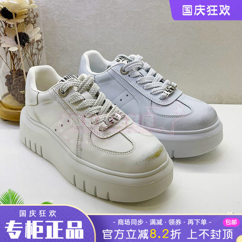 正品Kiss Kitty女鞋2025春新款系带休闲带小白鞋板鞋SA65134-61