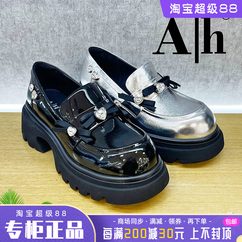 正品卡美星Ah女鞋2025春新款粗跟中跟方头英伦风单鞋时尚个性舒适