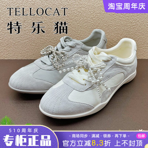 正品TELLOCAT特乐猫女鞋2025春季透气舒适系带运动鞋平底个性