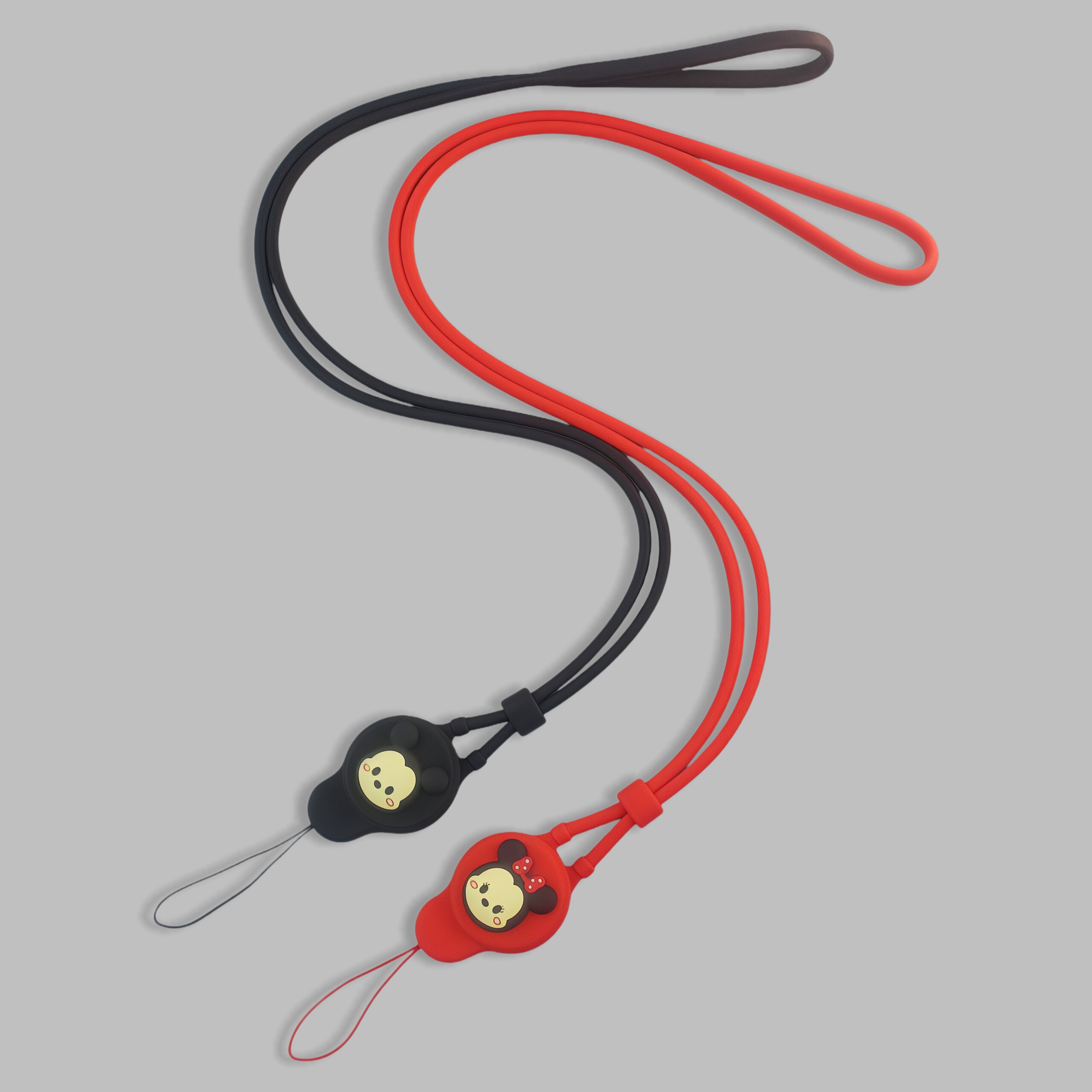 液态硅胶手机挂绳女款长个性米奇米妮挂脖绳情侣手机链创意可拆卸