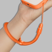 新款 高级手机壳挂绳孔专用手机链超结实防丢 橙色手机挂绳手腕短款