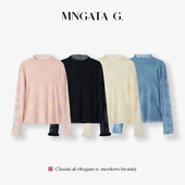 宫小妍 蕾丝刺绣秋冬休闲百搭上衣510205 水貂毛·慕雪