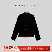 曼加塔 外套 手工钉珠真丝丝绒新中式 初一 早春款