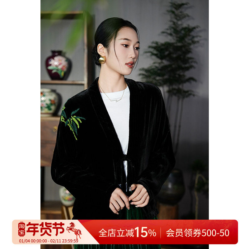 曼加塔【禅意竹叶】早秋新中式中国风桑蚕丝外套4062141,女装/女士精品,短外套,淘宝优惠券,粉丝福利购,淘宝优惠卷