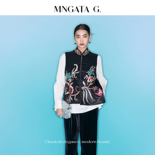 宫小妍【凤凰于飞】2026春夏新款新中式盘扣国风旗袍刺绣马甲女