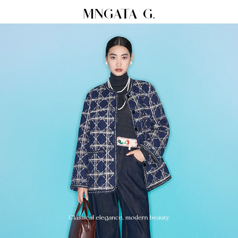 MNGATA G.宫小妍【白鹅绒·八角孔编】新中式小香风秋冬外套