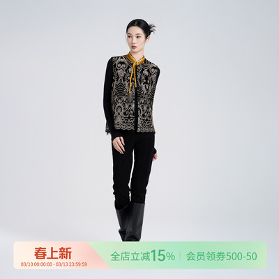 宫小妍【琳琅满目】春夏波嬉新中式女装女装丝绒贵气古韵叠穿马甲