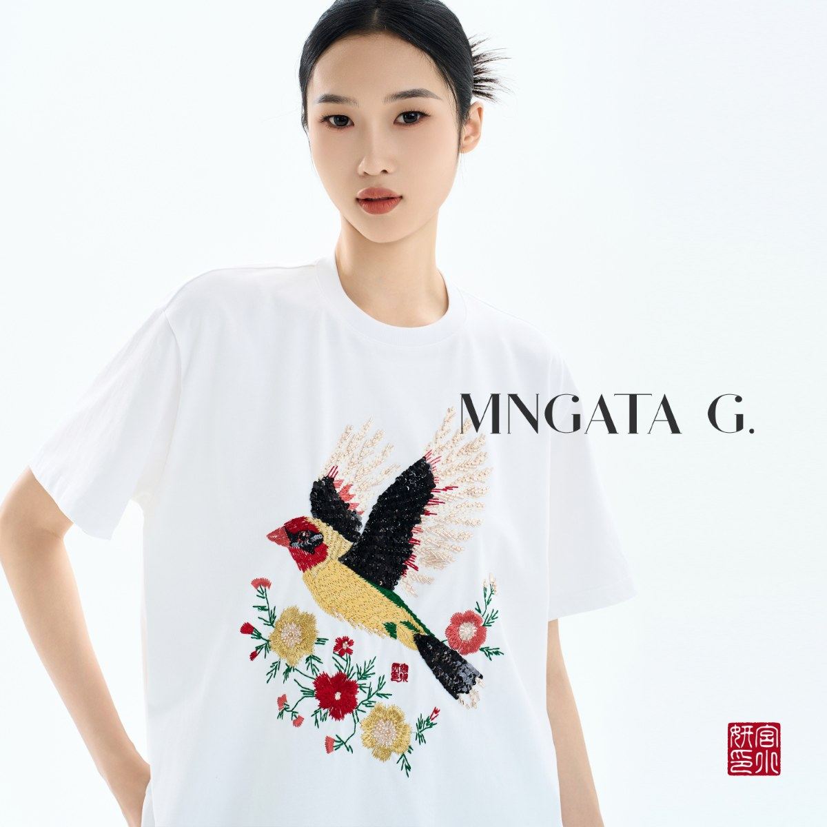 宫小妍【灵鹊报喜】纯棉夏日新中式风休闲上衣50504