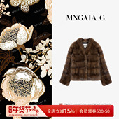 曼加塔 满天星貂 秋冬中古满天星水貂毛外套X280439