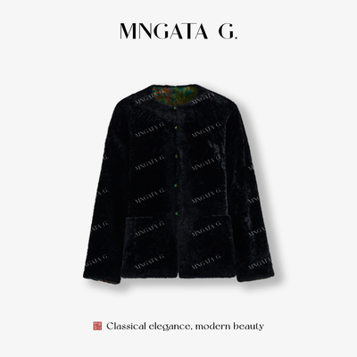 MNGATA G.宫小妍【珍珠羔·花无缺】羊毛皮新中式中国风外套