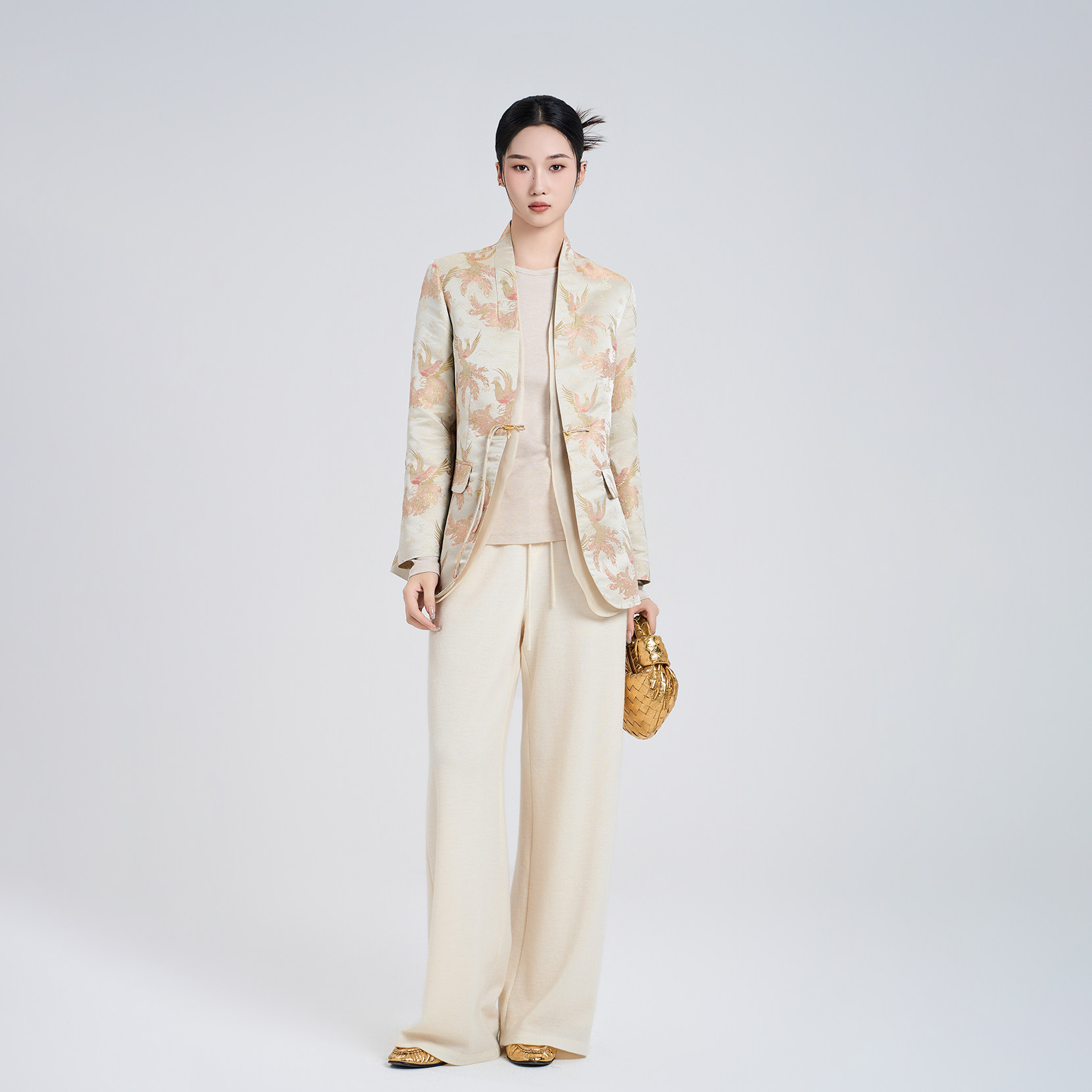 宫小妍【宋锦·金陵凤凰】秋季新中式国风女装桑蚕丝开衫外套Y030
