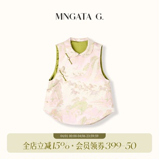 桑蚕丝提花新中式 织金国风马甲6010758 山河骏马 宫小妍