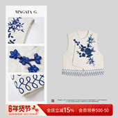 曼加塔 马甲50218 女装 别来春半 棉质莱赛尔夏日波嬉新中式