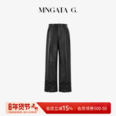 女装 曼加塔 羊皮直筒皮 秋冬款 波嬉新中式 山羊皮裤 ·山川谣