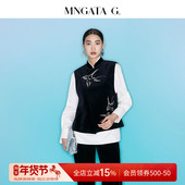 MNGATA 风马甲507155 纯棉新中式 手工珠绣·燕归来