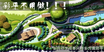 ai自动生成景观城市规划彩平素材代做彩平lora模型设计素材视频