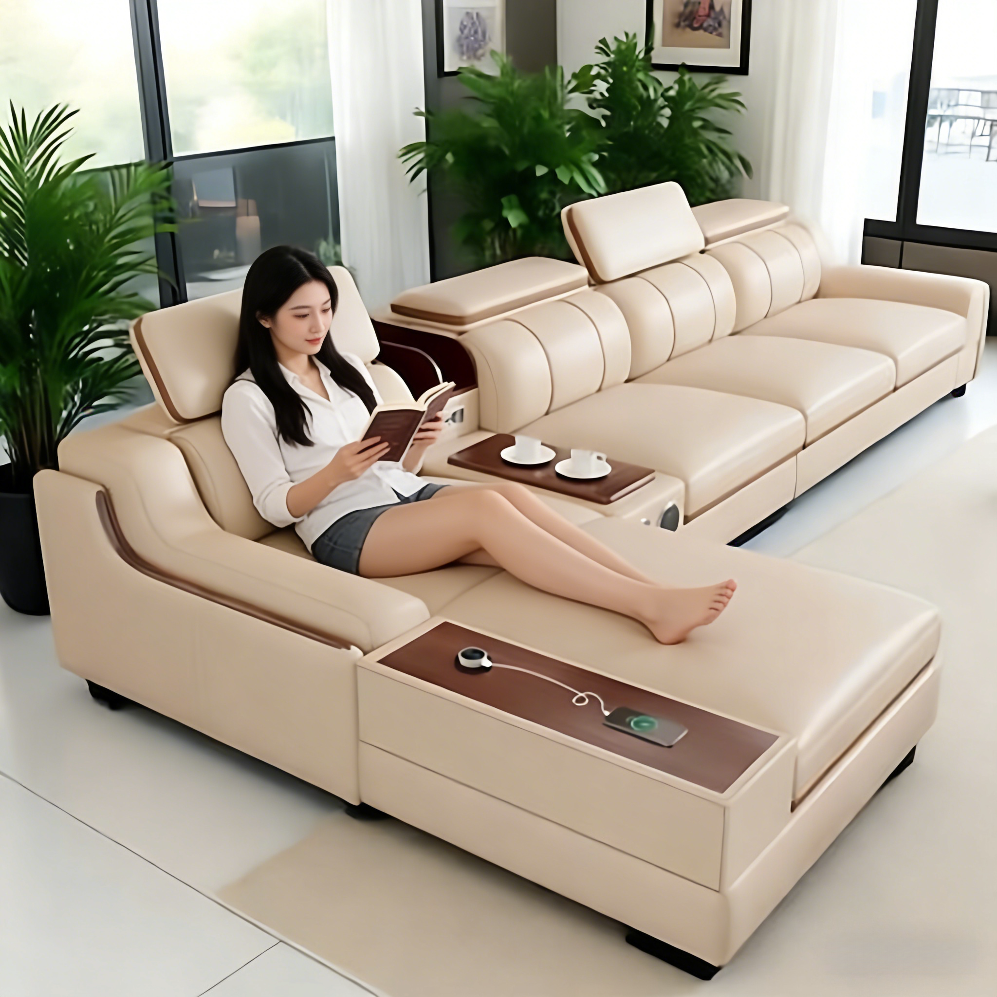 新款现代真牛皮沙发高端家庭客厅沙发L型大小户型家用简约高档