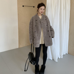 皮毛一体羊羔绒外套冬季中长年轻款皮草外套女2025新款爆款洋气