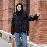 90鹅绒羽绒服设计感小众短款黑色羽绒服女2025新款冬今年流行爆款