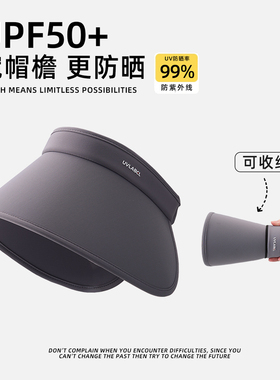 环绕式防晒帽全脸女夏季大帽檐空顶遮阳帽防紫外线冰丝黑色太阳帽
