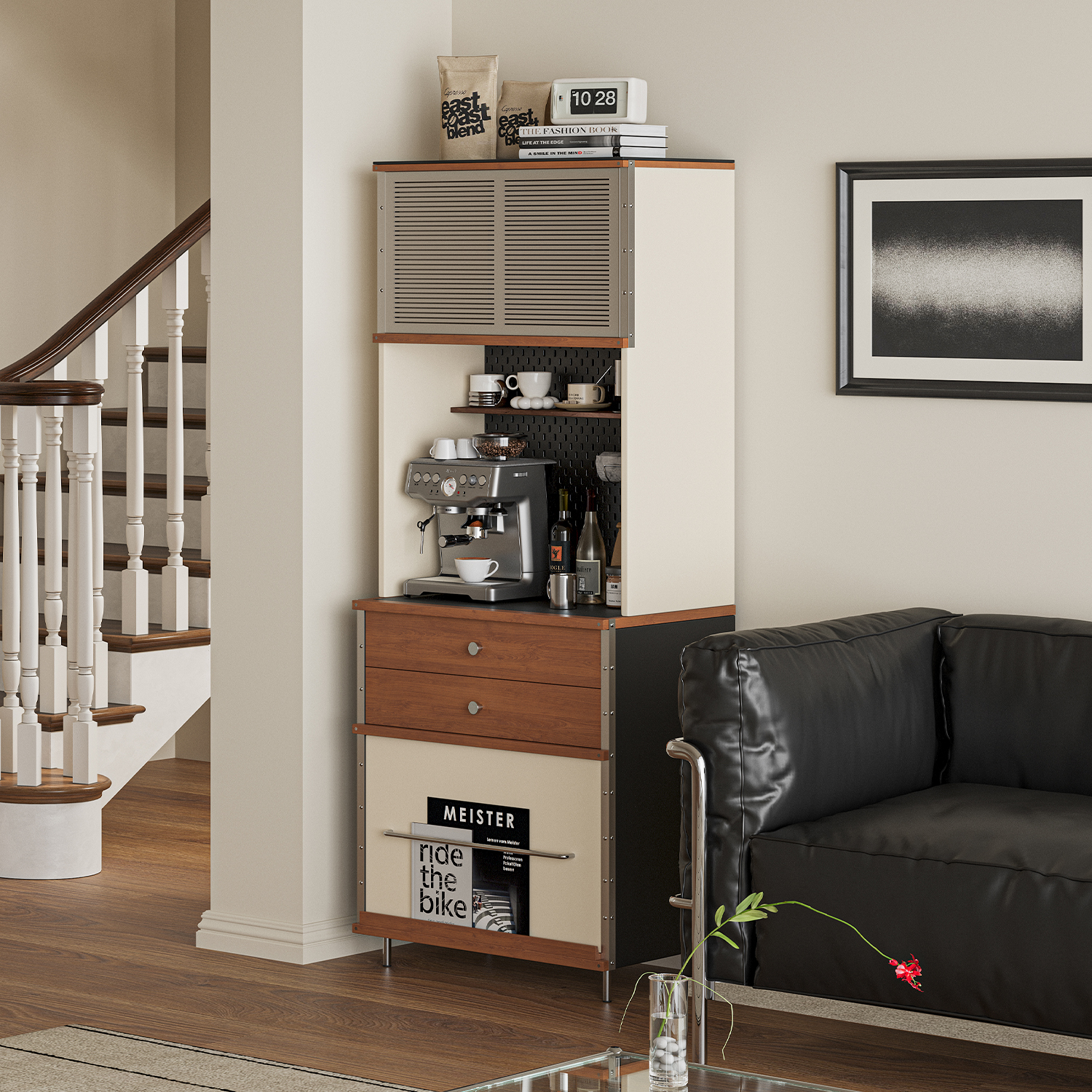 谷及简约现代咖啡柜餐边柜储物柜