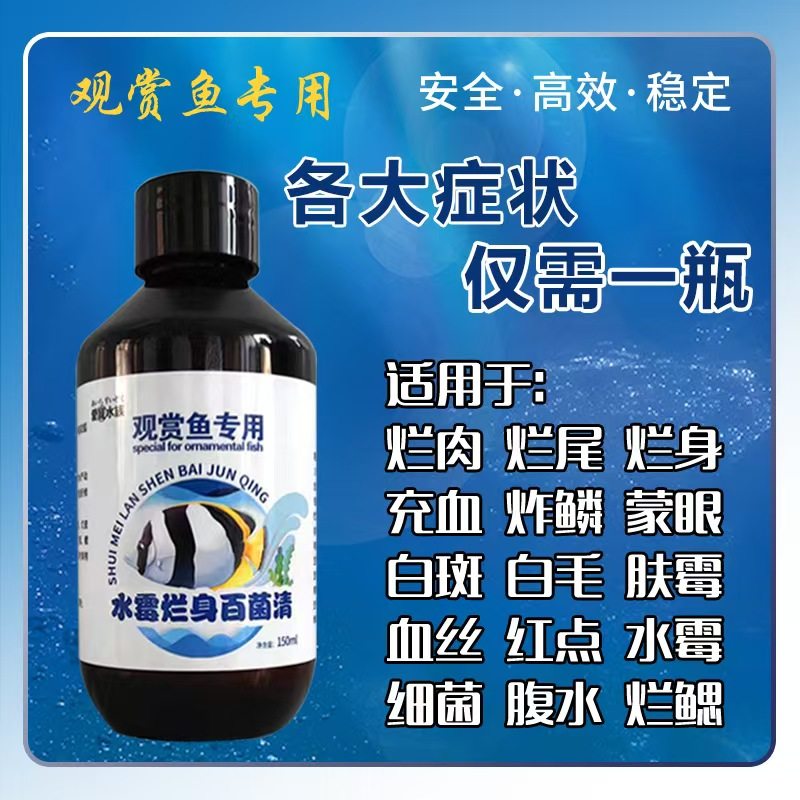 金鱼烂身烂尾白点病水霉病杀菌