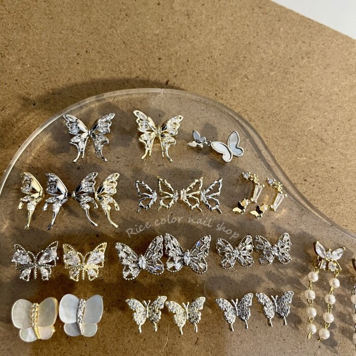 lz金属猫眼石立体贴钻美甲饰品