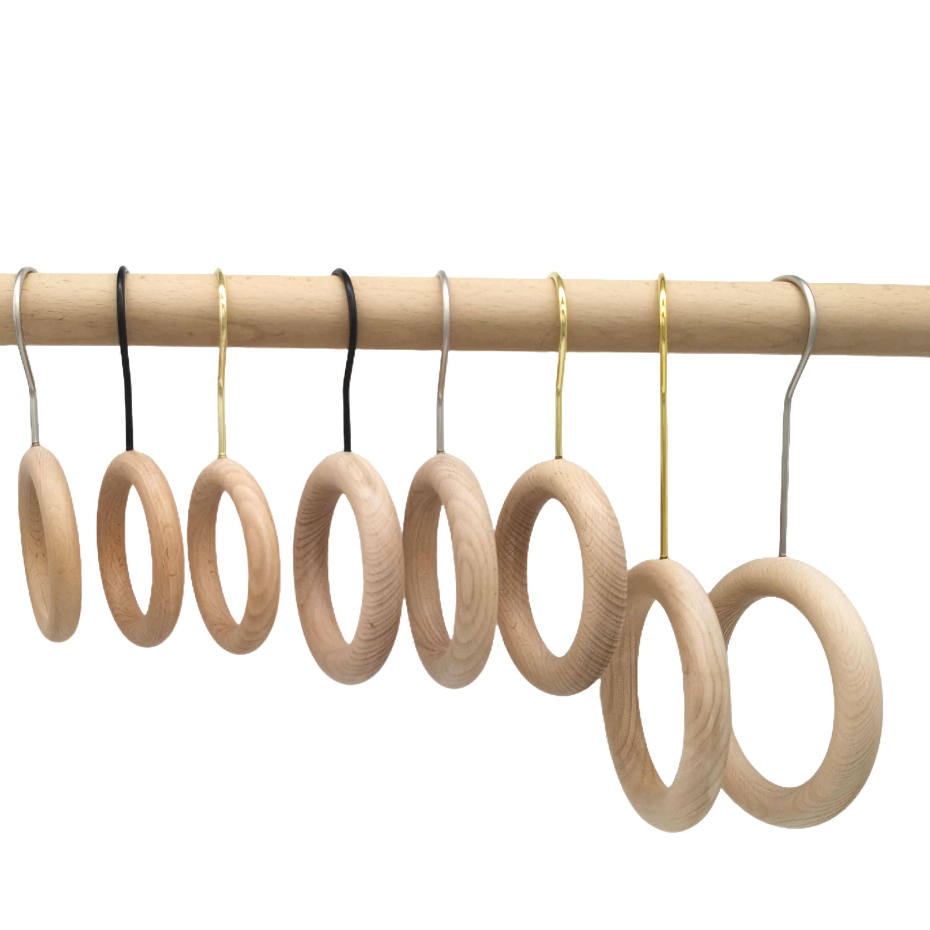 服装店s挂钩榉木围巾木圈挂钩挂版挂衣钩 圆环挂钩实木圆形木环钩