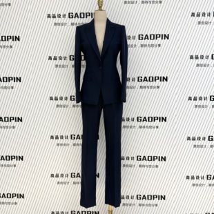 西服套装 高档蓝灰色一粒扣女性职业上班商务正装 新款 2026春秋季