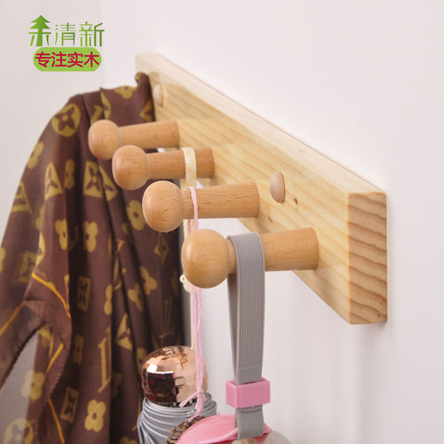 实木衣帽挂钩门后挂包钩入户