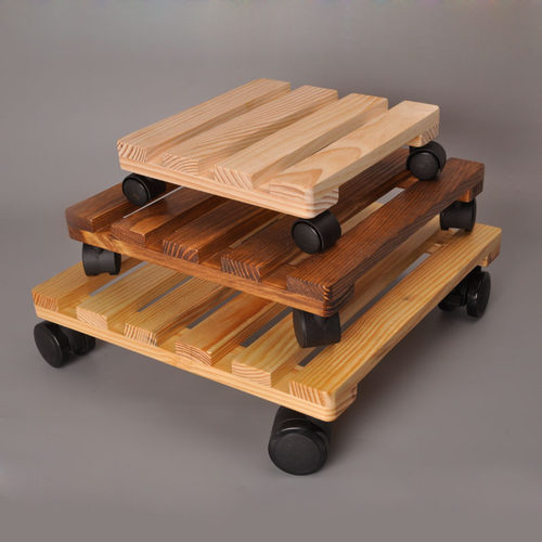 实木移动花架物架木托盘