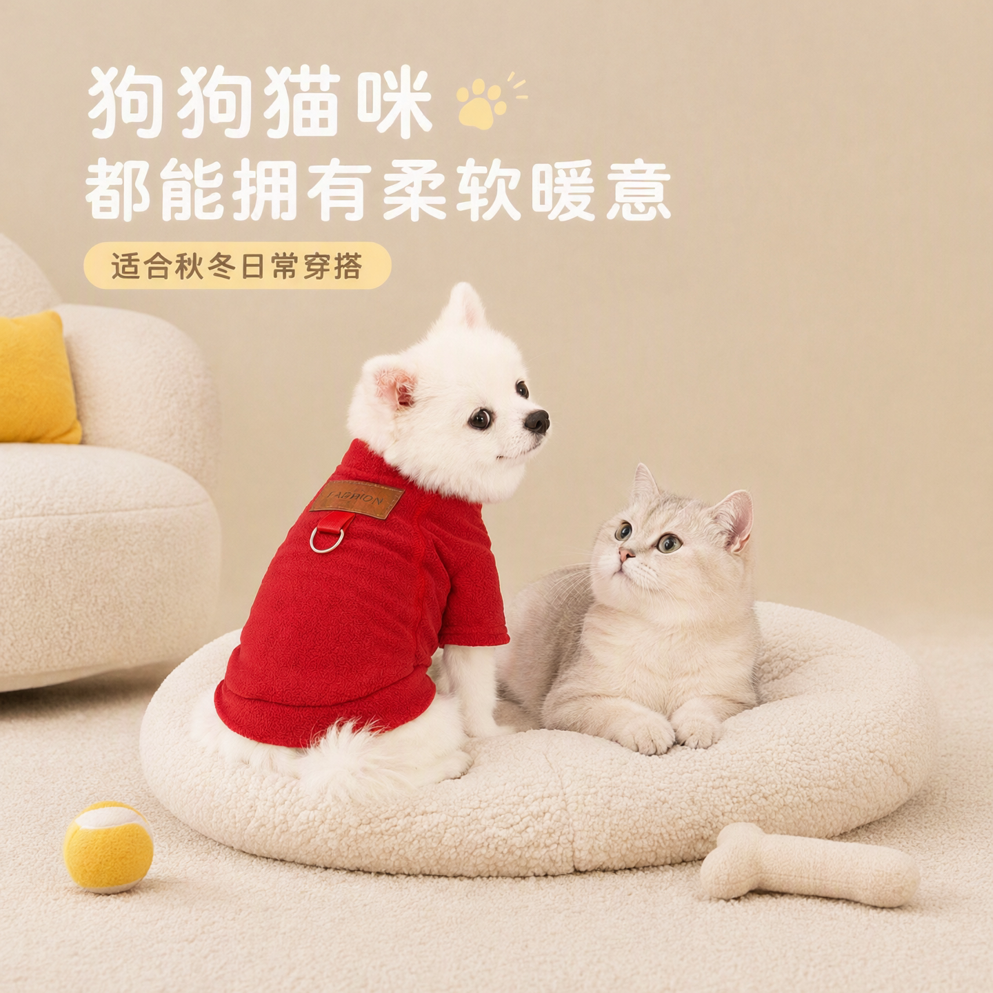 秋冬防风保暖摇粒绒狗猫通用衣