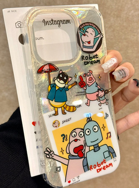 机器人之梦适用苹果15promax手机壳iphone16pro可爱12华为mate60新款pura70vivo小米14红米note13荣耀oppok70