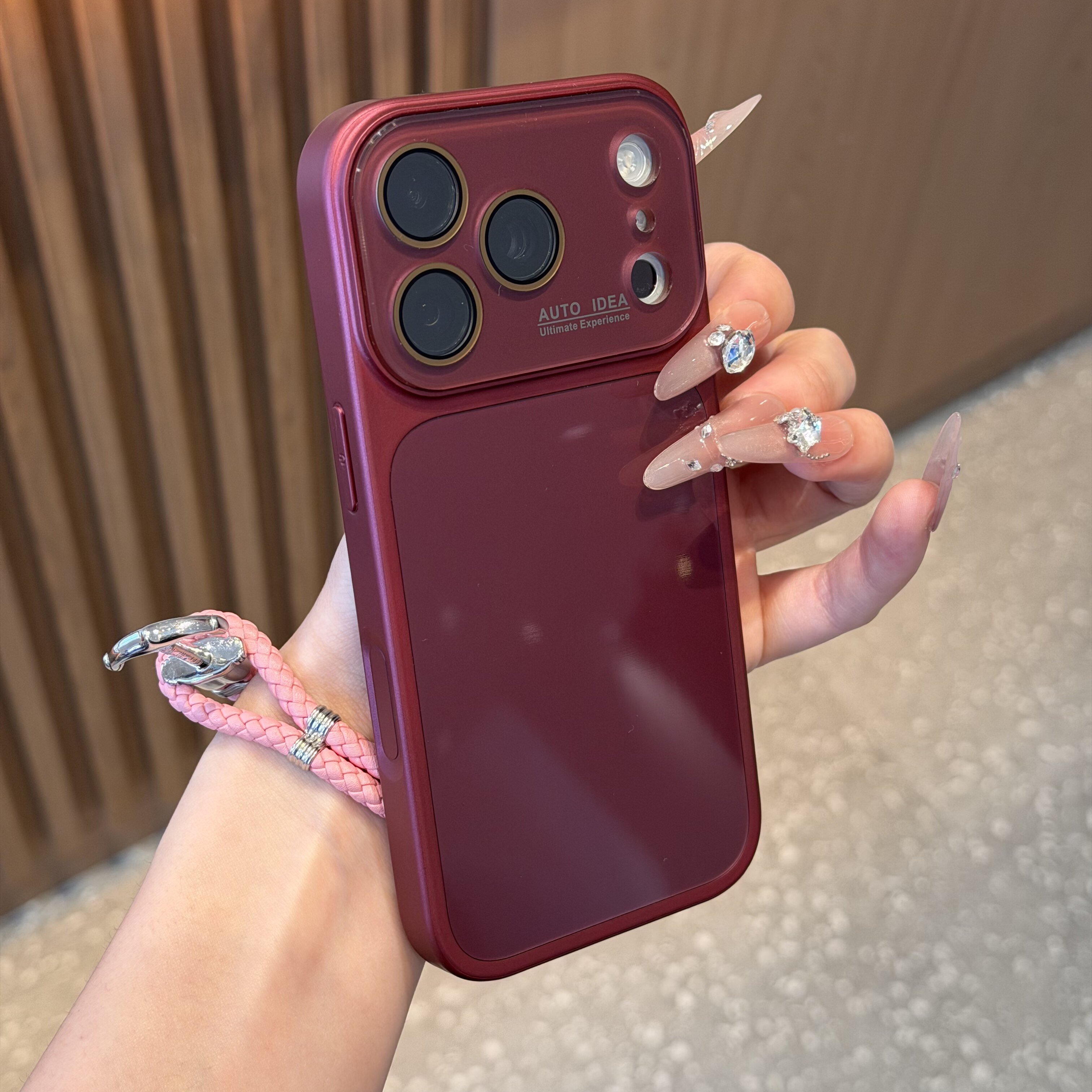 秒变18樱桃酒红适用iPhone16ProMax手机壳14Pro新款13简约15plus水晶大视窗苹果17ProMax防摔12带镜头膜18pro