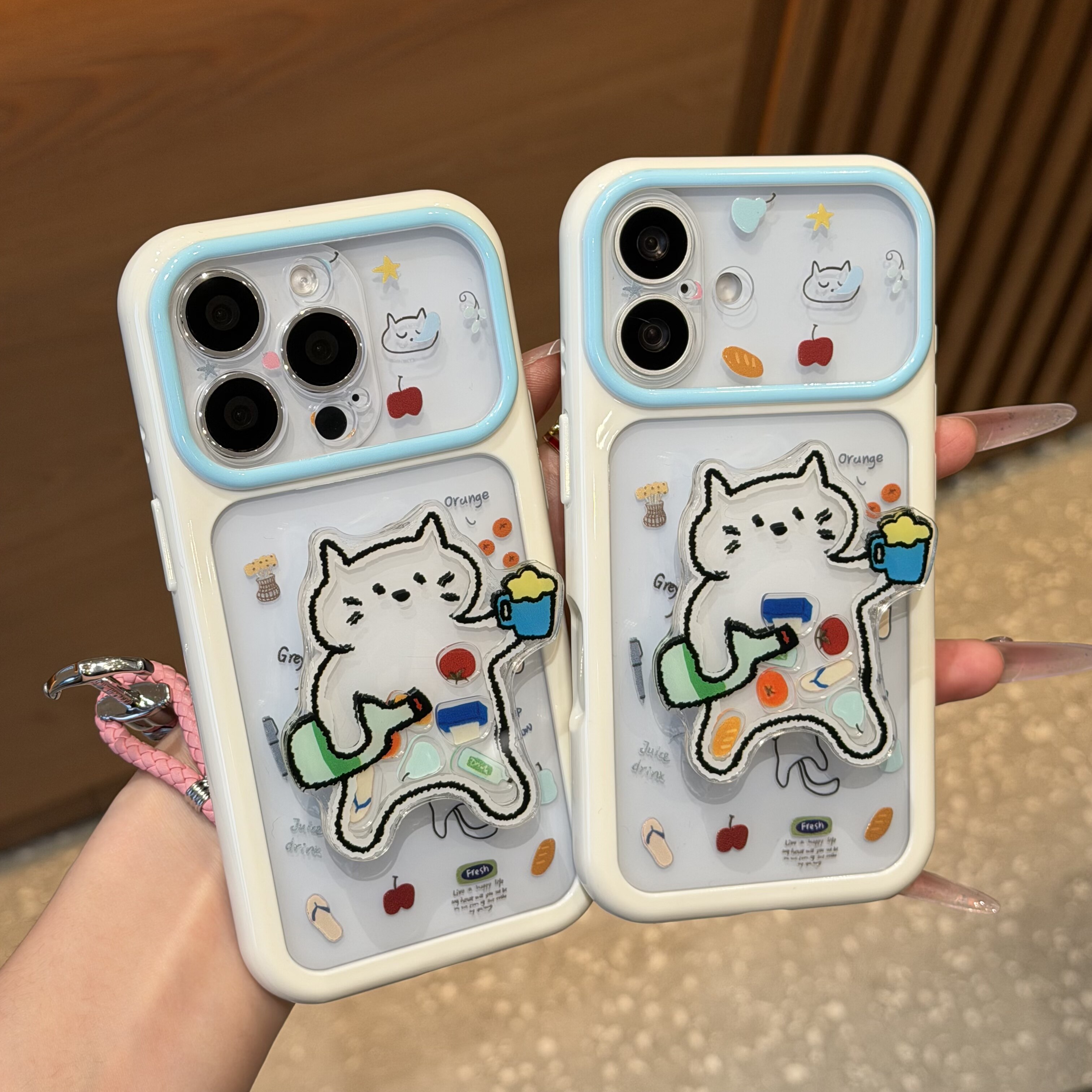 啤酒小猫适用iPhone17ProMax苹果16手机壳15华为p80小米17pro支架14荣耀x70/OPPOfindx9红米k80VIVOs60星空壳
