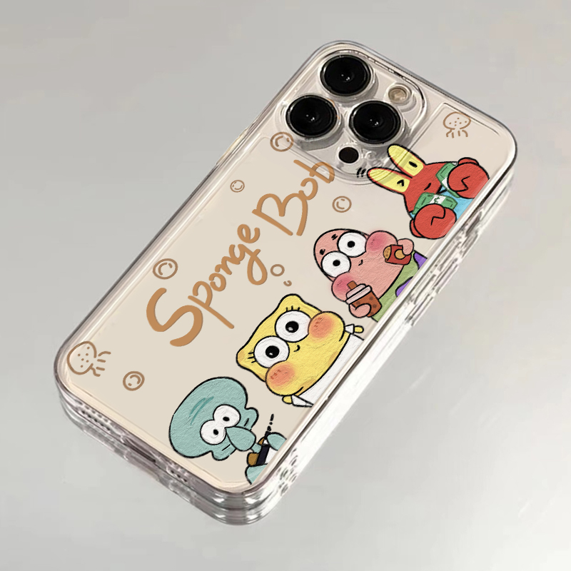 横板海绵宝宝适用iPhone16promax手机壳苹果13透明12华为mate70卡通vivox200小米15防摔oppo软壳红米k80荣耀