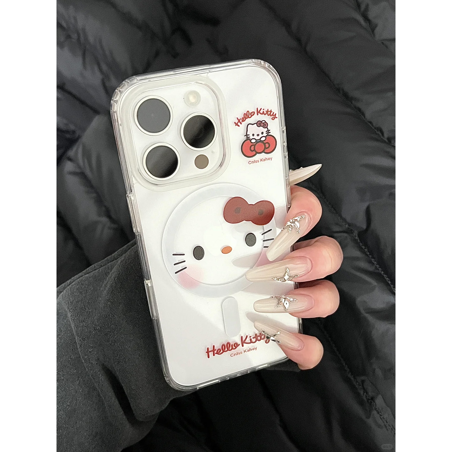 蝴蝶结凯蒂高透磁吸适用苹果16promax手机壳iphone14pro新款13高级感12可爱11保护套15promax全包防摔15plus
